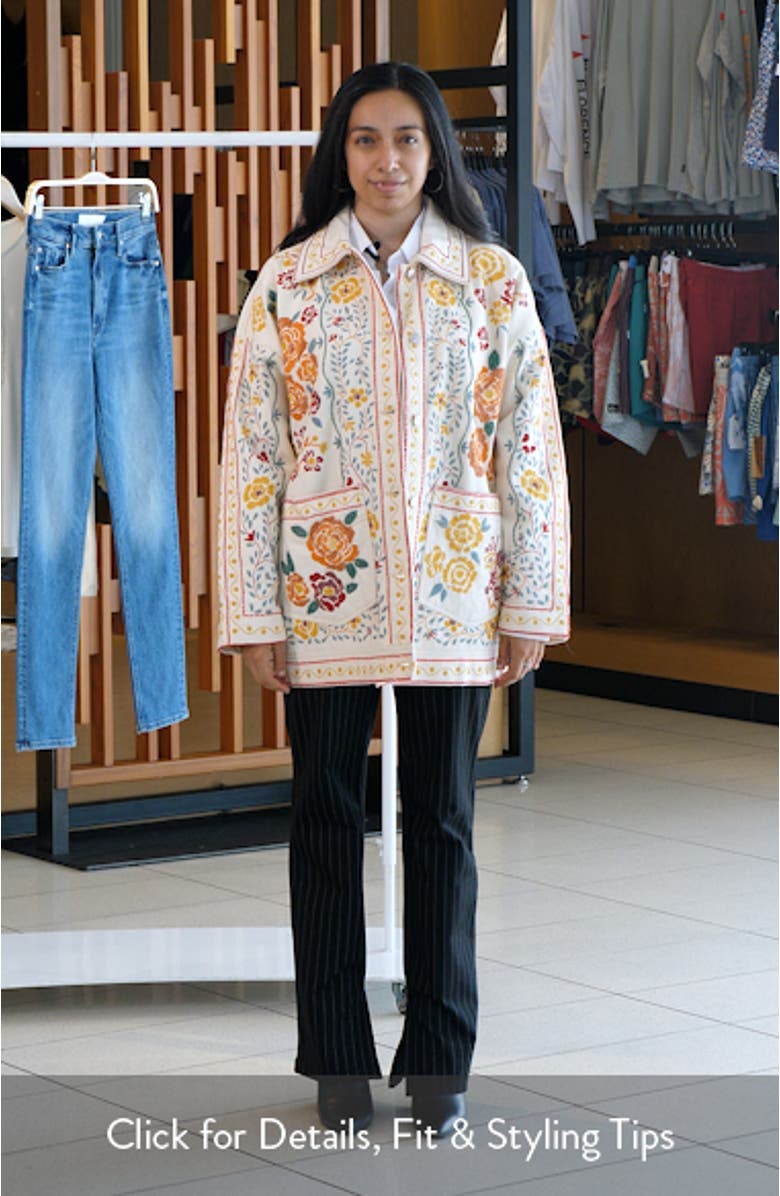 Avery Beaded Embroidered Cotton Jacket, sales video thumbnail