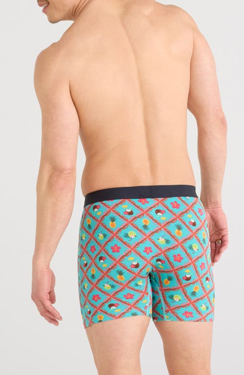 Saxx Ultra Super Soft Boxer Briefs In Pina Colada Plaid-aqua