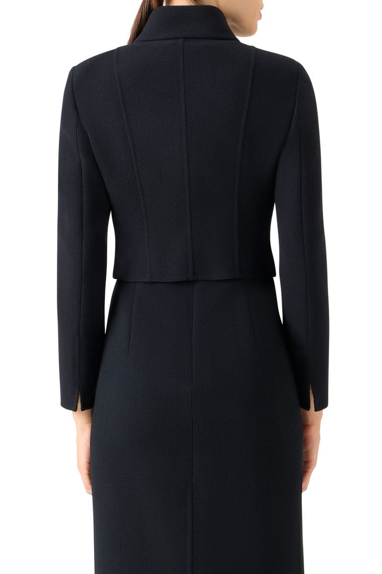 Hevan Double Breasted Wool Crepe Jacket, Alternate, color, BLACK