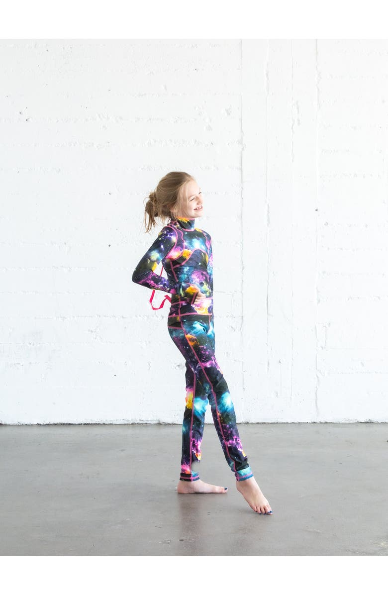 TUTUBLUE Girls' Full-Body One-Piece Swimsuit - UPF 50+, Alternate, color, Galaxy Nebula