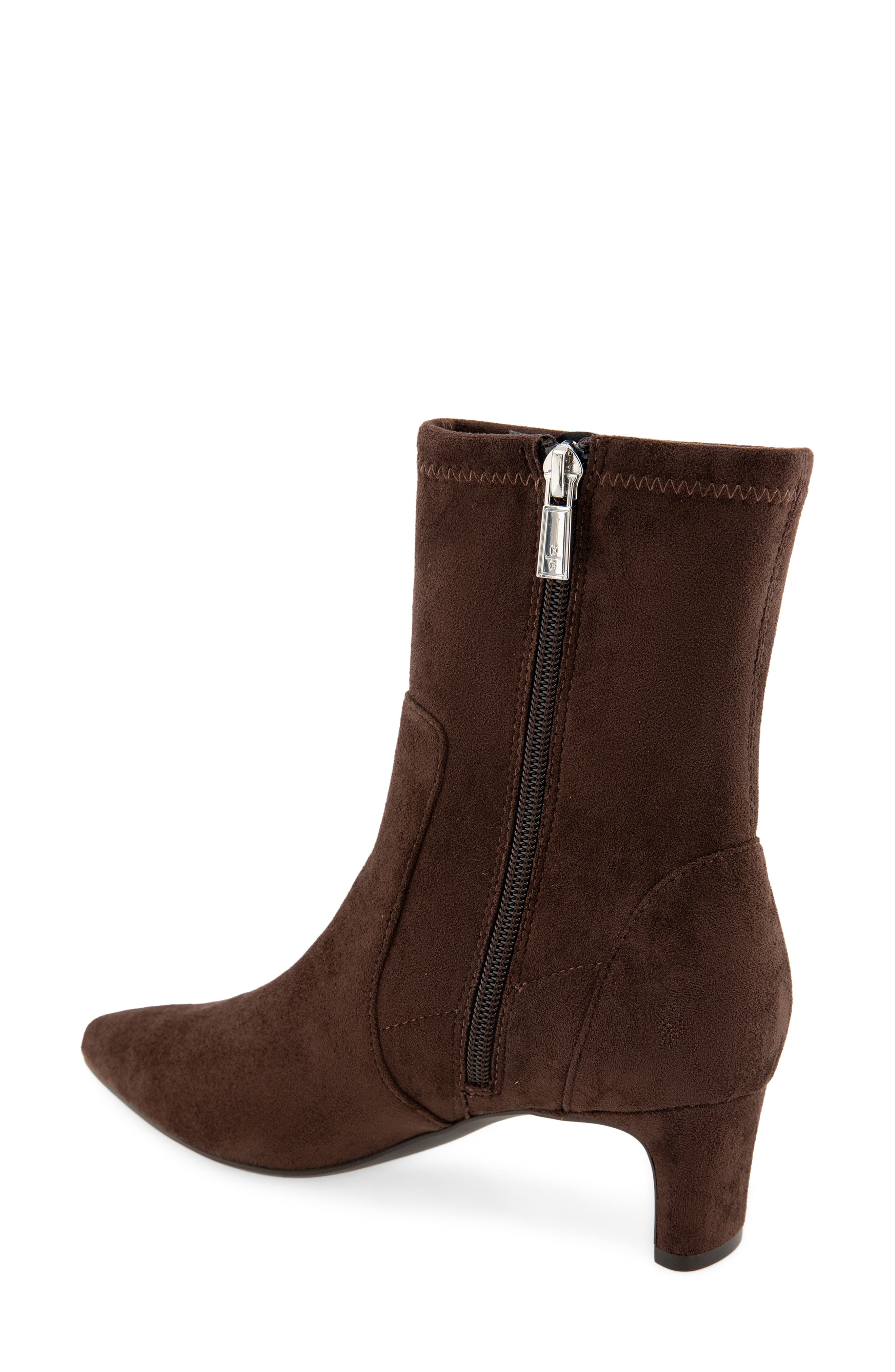 Bindi Pointed Toe Bootie, Alternate, color, CHOCOLATE MICRO