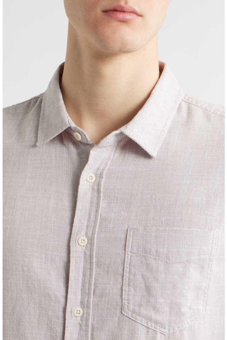 Wyatt Slub Cotton Button-Up Shirt, Alternate, color, TAHINI ETCH