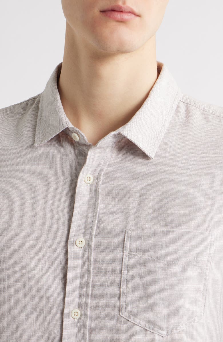 Rails Wyatt Slub Cotton Button-Up Shirt, Alternate, color, Tahini Etch