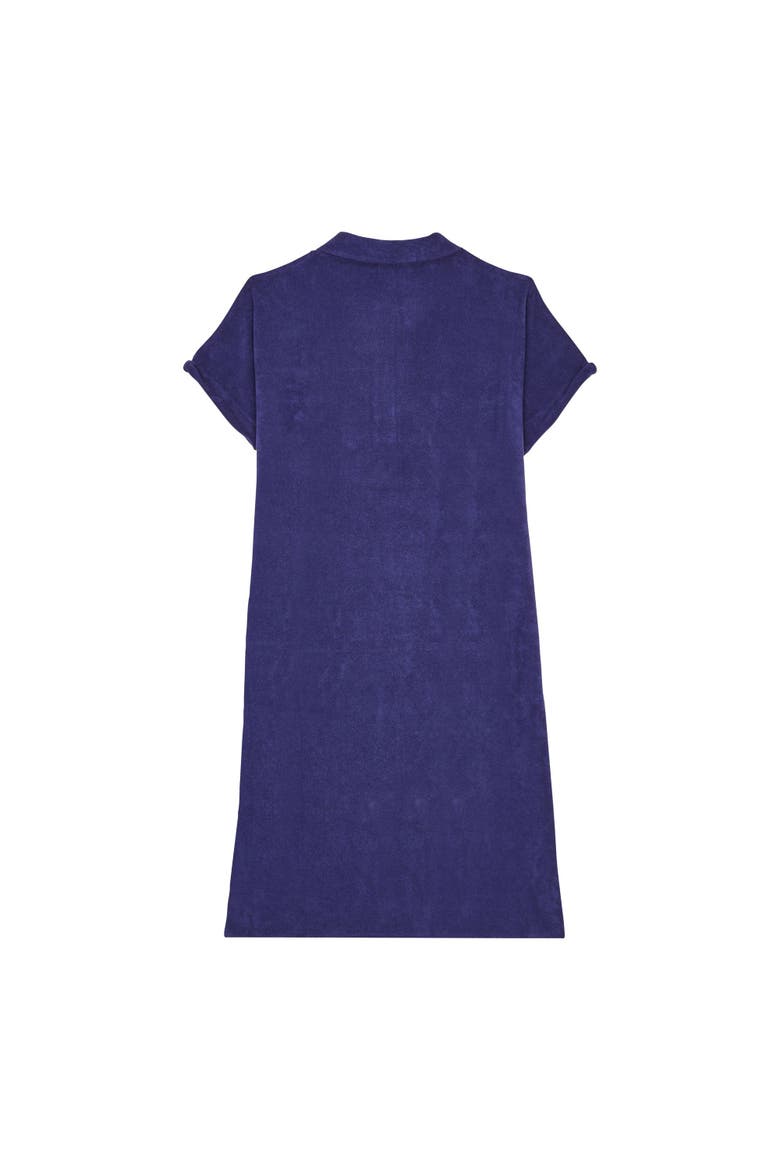 Women's Solid Organic Terry Polo Dress, Alternate, color, MINUIT