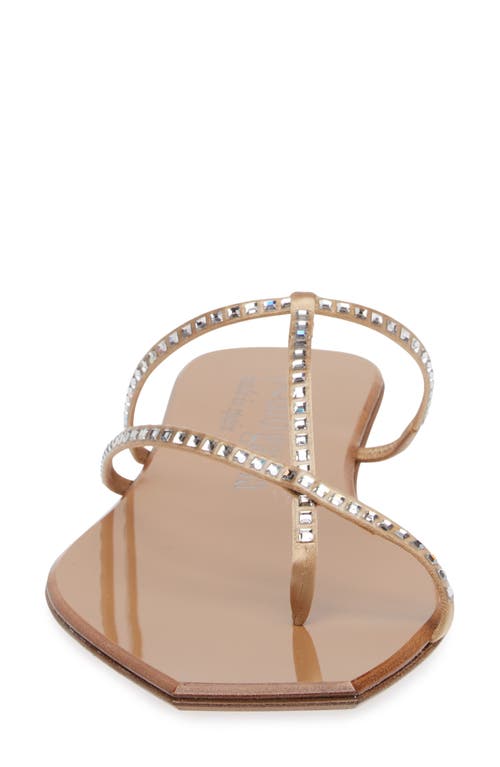 Pedro Garcia Vivian Crystal Toe-strap Flat Sandals In Ore