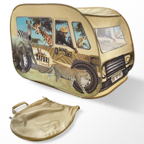 Safari Truck Tent Pop up Playhouse, Wildlife Animal, 3+