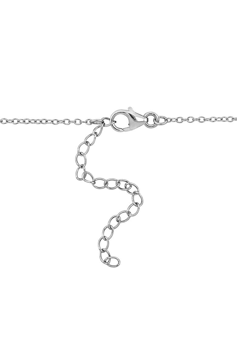 DELMAR Black Spinel & White Topaz Swan Pendant Necklace, Alternate, color,