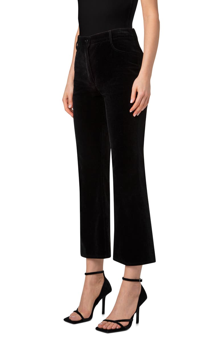 Akris punto Cali Stretch Velveteen Crop Bootcut Pants, Alternate, color,