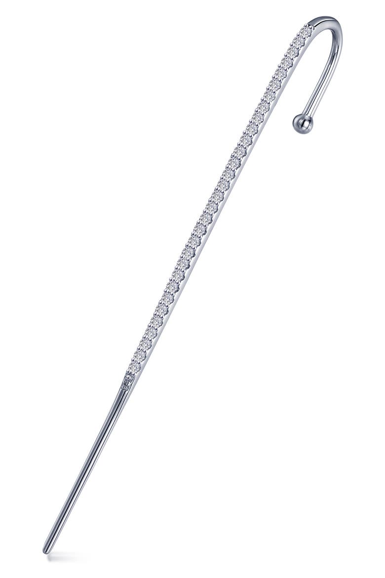 Simulated Diamond Ear Cuff, Main, color, SILVER/ WHITE