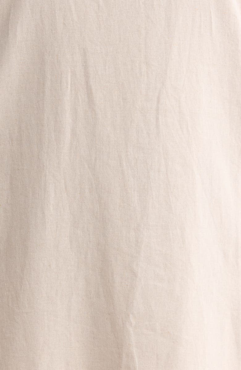 Jones New York Side Button Short Sleeve Linen Blend Dress, Alternate, color, Natural Stone