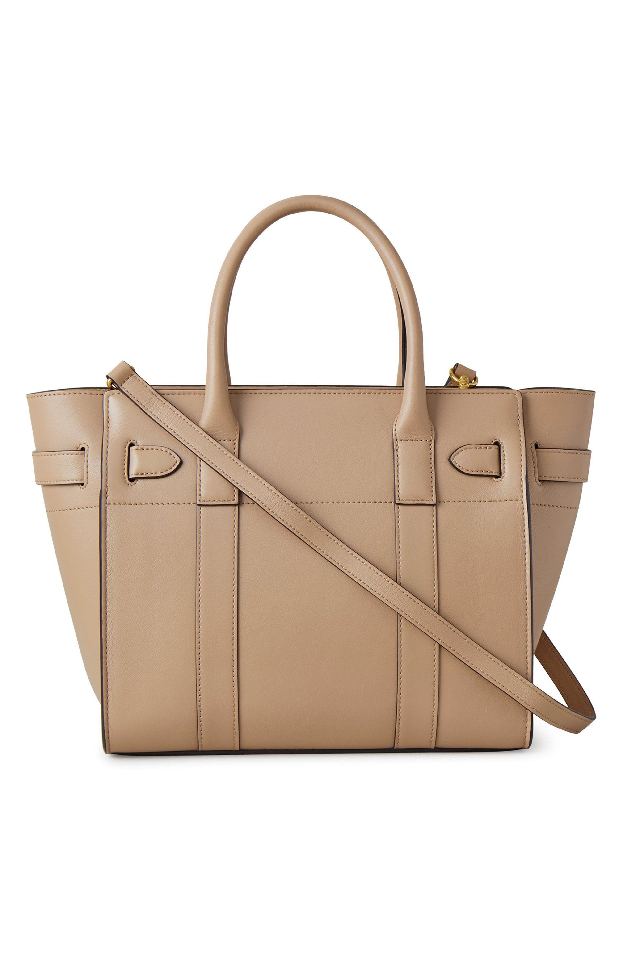 Mulberry Small Zipped Bayswater Leather Tote, Alternate, color, 