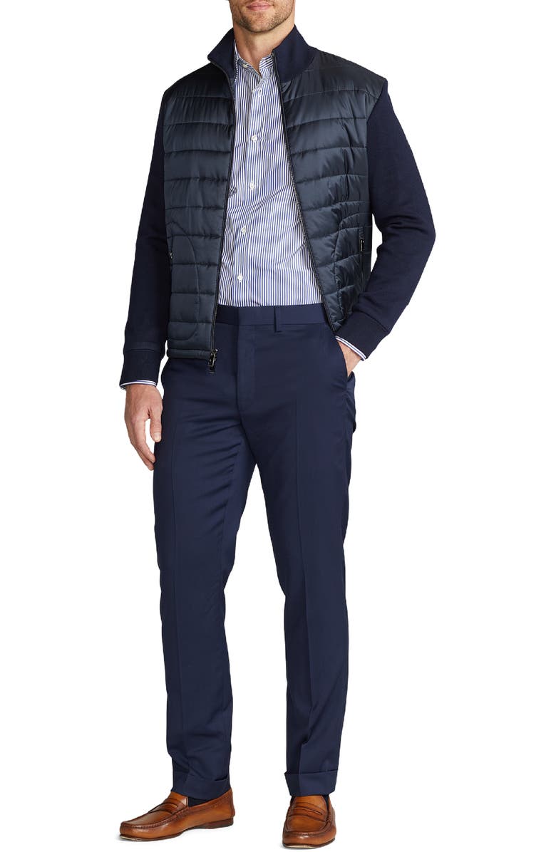 Ralph Lauren Purple Label Quilted Nylon & Wool Knit Jacket, Alternate, color, Classic Chairman Navy