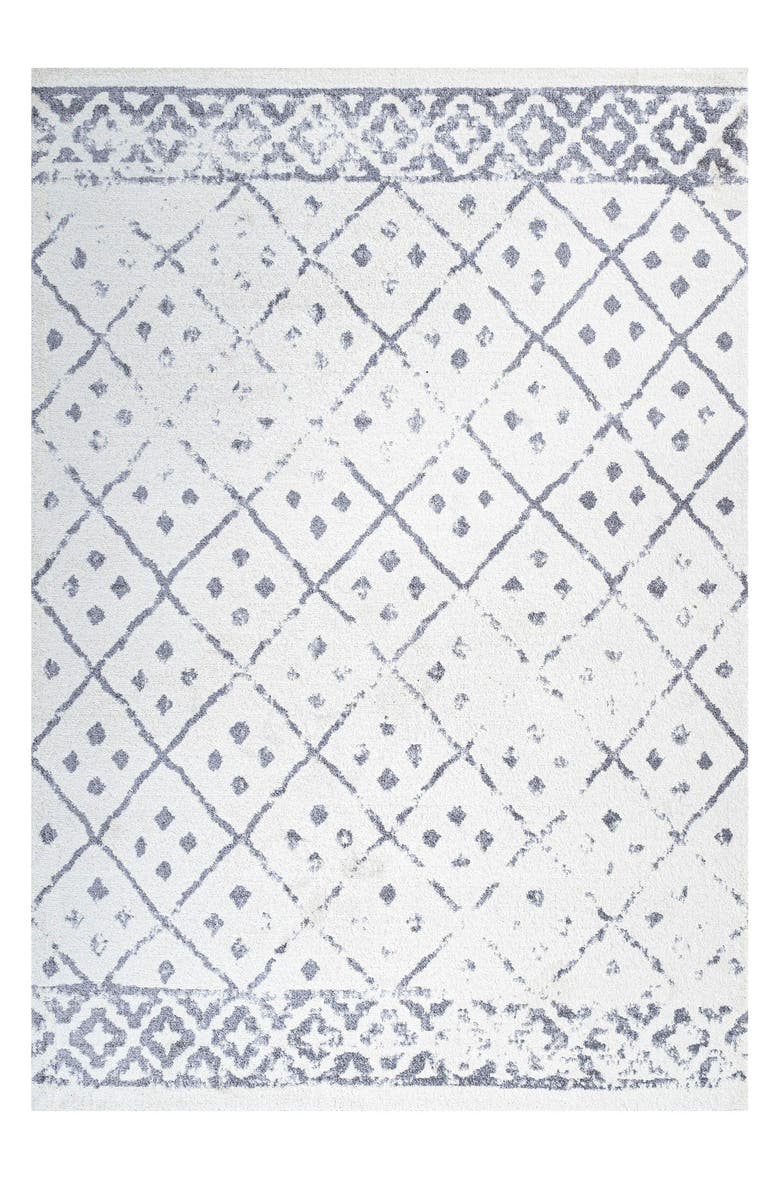 JONATHAN Y Juba Moroccan Geometric Diamond Area Rug, Main, color, Ivory/Gray