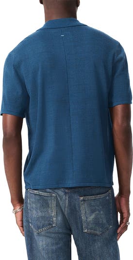 Zuma Pointelle Short Sleeve Knit Camp Shirt