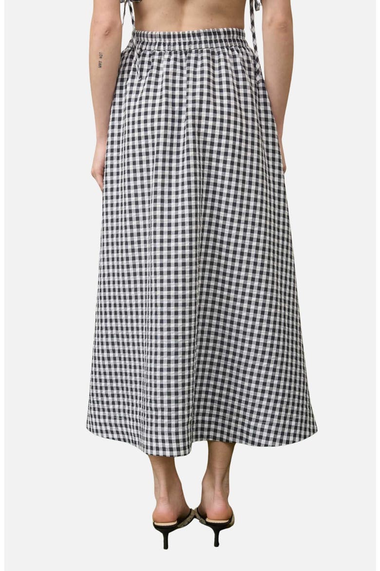 Gingham Maxi Skirt, Alternate, color, BLACK