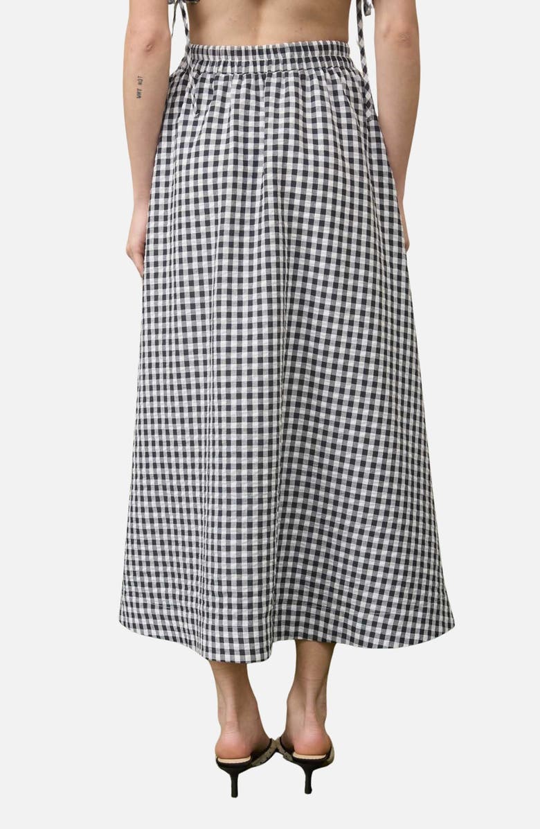 Blu Pepper Gingham Maxi Skirt, Alternate, color, Black