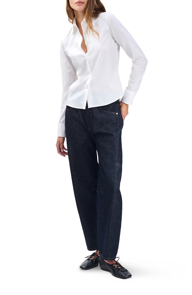 rag & bone Dayton Cotton Poplin Button-Up Shirt, Alternate, color, White