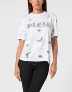 PHILIPP PLEIN Tie-Dye T-Shirt Man Fit Round Neck Ss Flowers Women