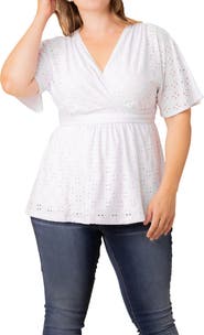 Kiyonna Sunny Day Eyelet Wrap Top