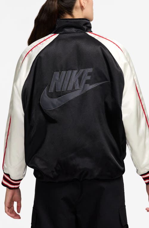 Nike Sportswear Street Insulated Track Half Zip Anorak In Black/sail/university Red