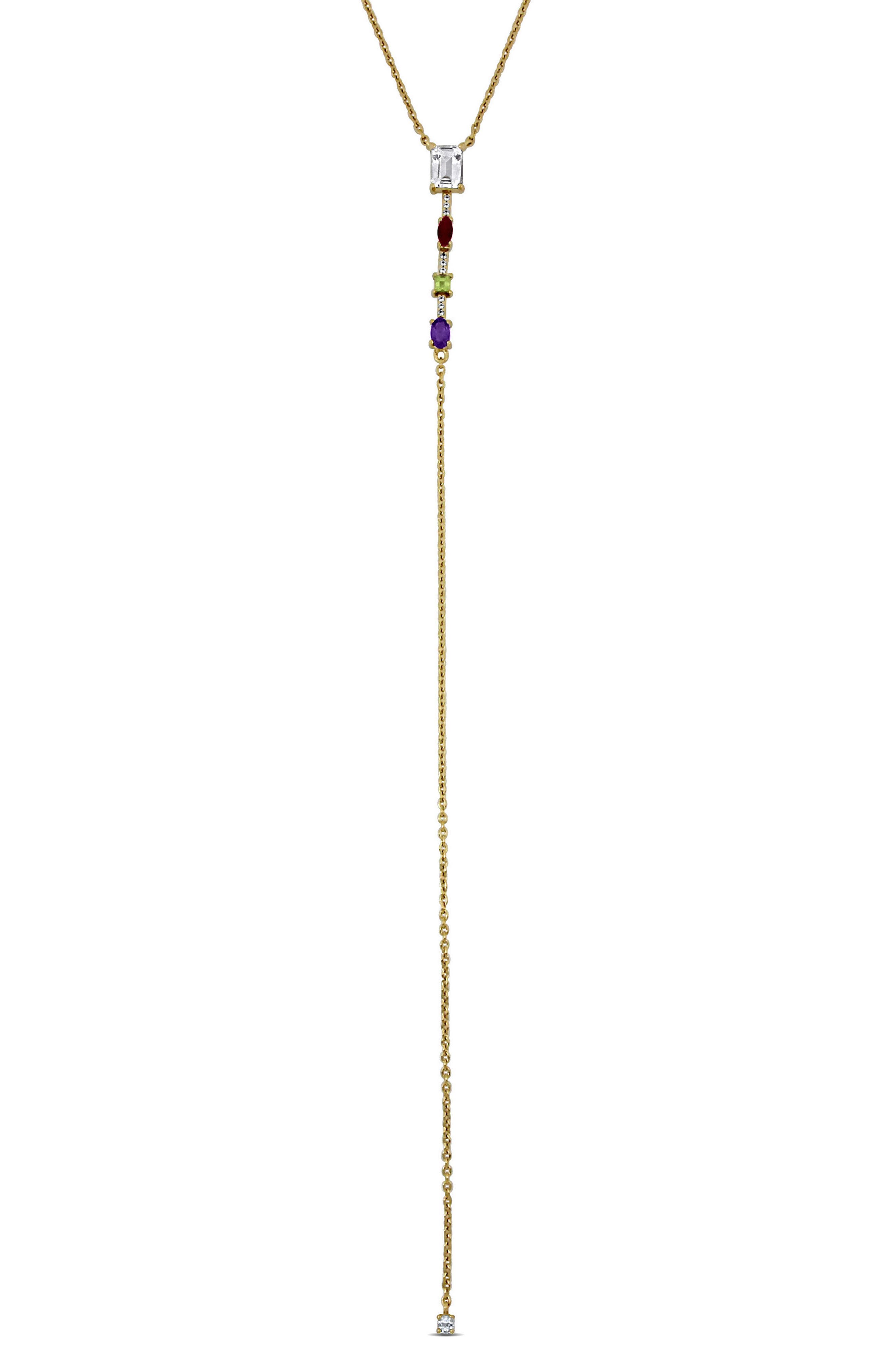 DELMAR Semiprecious Stone Lariat Necklace