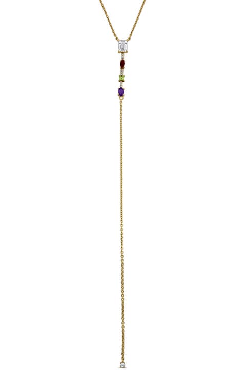 Semiprecious Stone Lariat Necklace