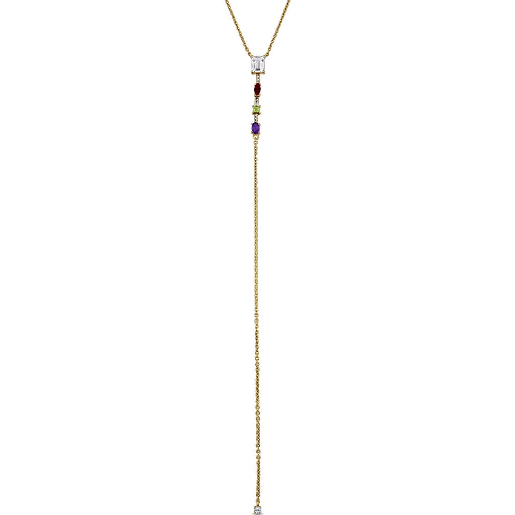 Delmar Semiprecious Stone Lariat Necklace In Gold