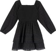 Rare Editions Kids' Textured Woven Clip Dot Dress