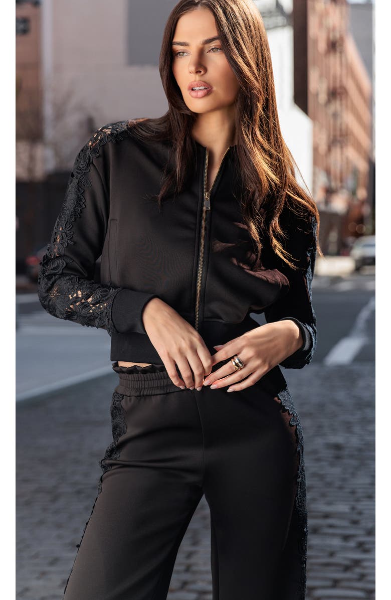 Generation Love Melanie Lace Combo Bomber, Alternate, color, Black