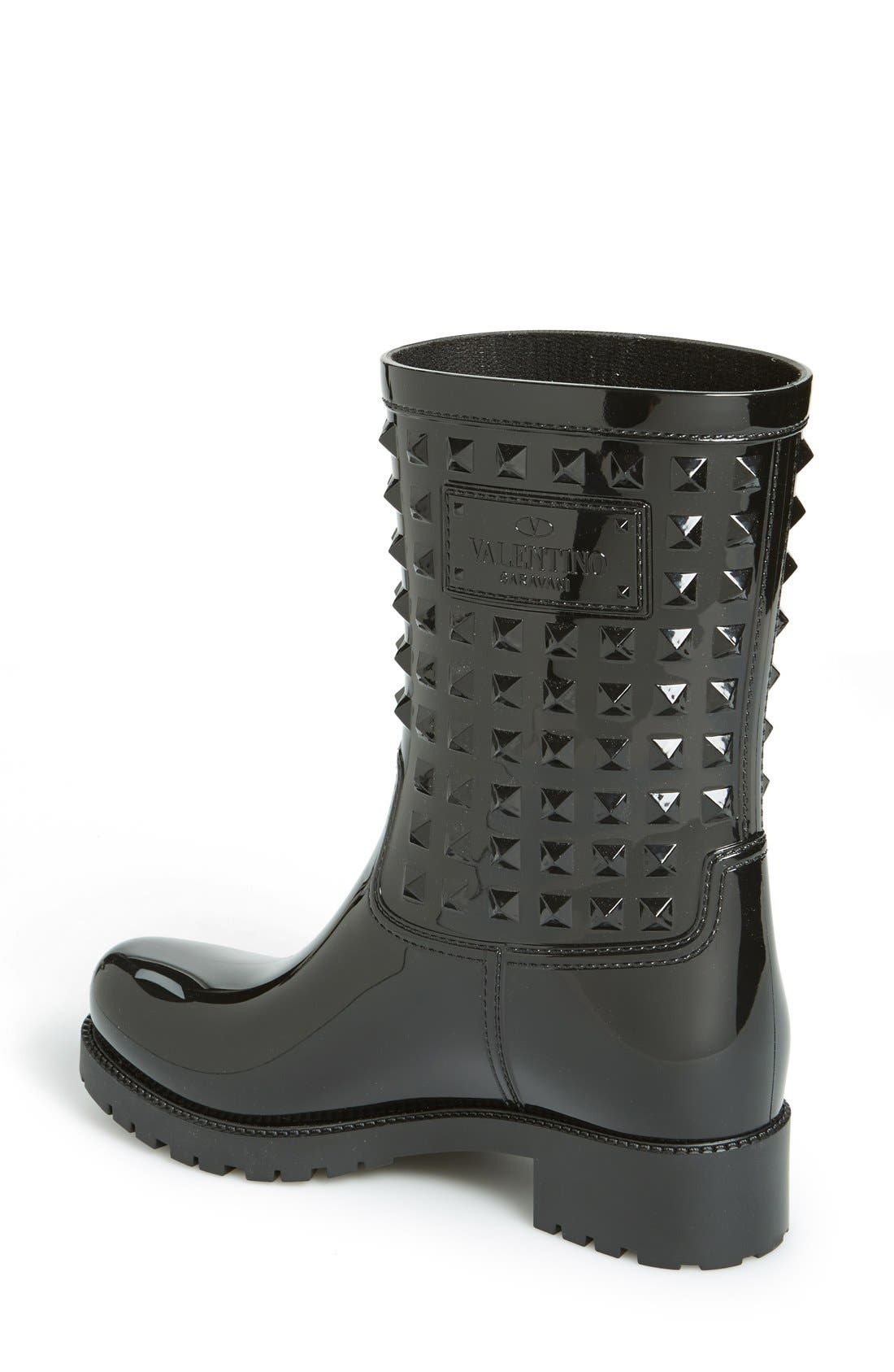 Valentino Garavani 'Rockstud' Rain Boot, Alternate, color, 