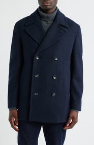 Hart Schaffner Marx Everett Wool Blend Twill Peacoat