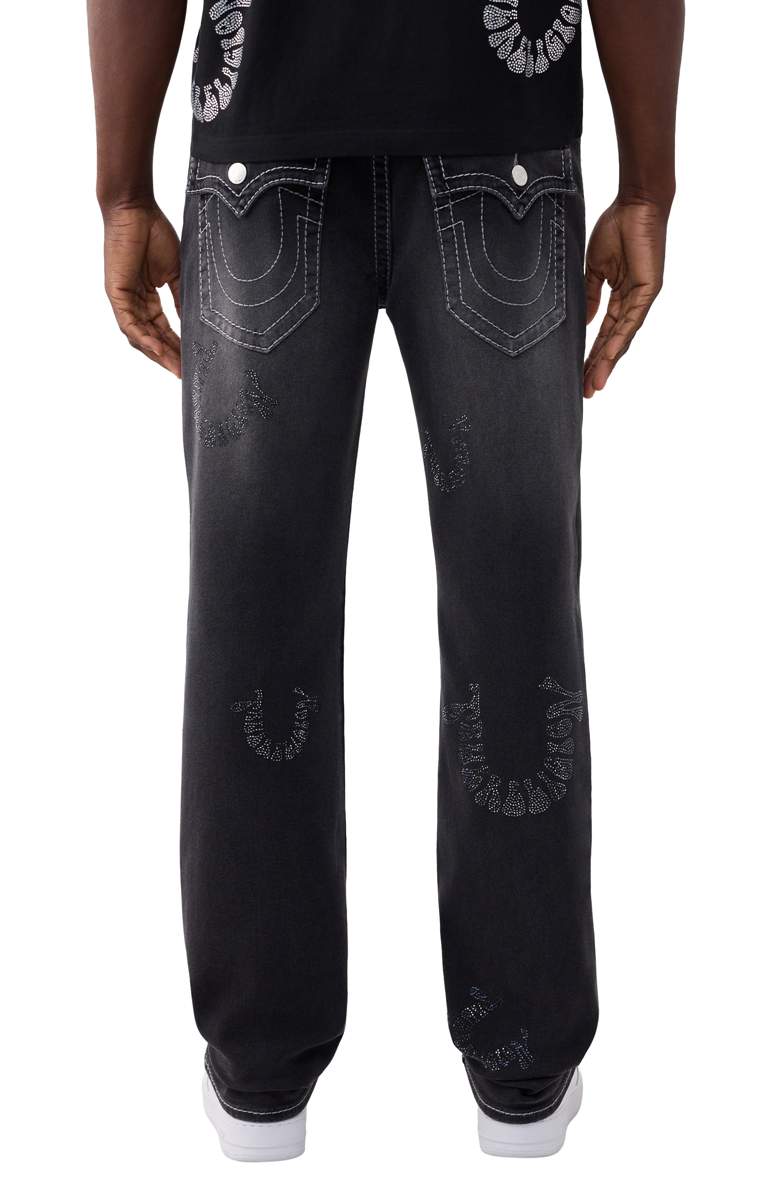 True Religion Ricky Crystal Logo Straight Leg Jeans (Men) | Nordstrom