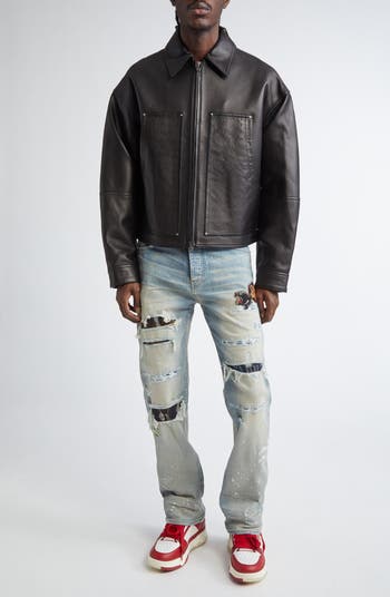 【関税込み】AMIRI ブラウン MA Quad ワークジャケット AMIRI MA Quad Embossed Leather Work Jacket | Nordstrom