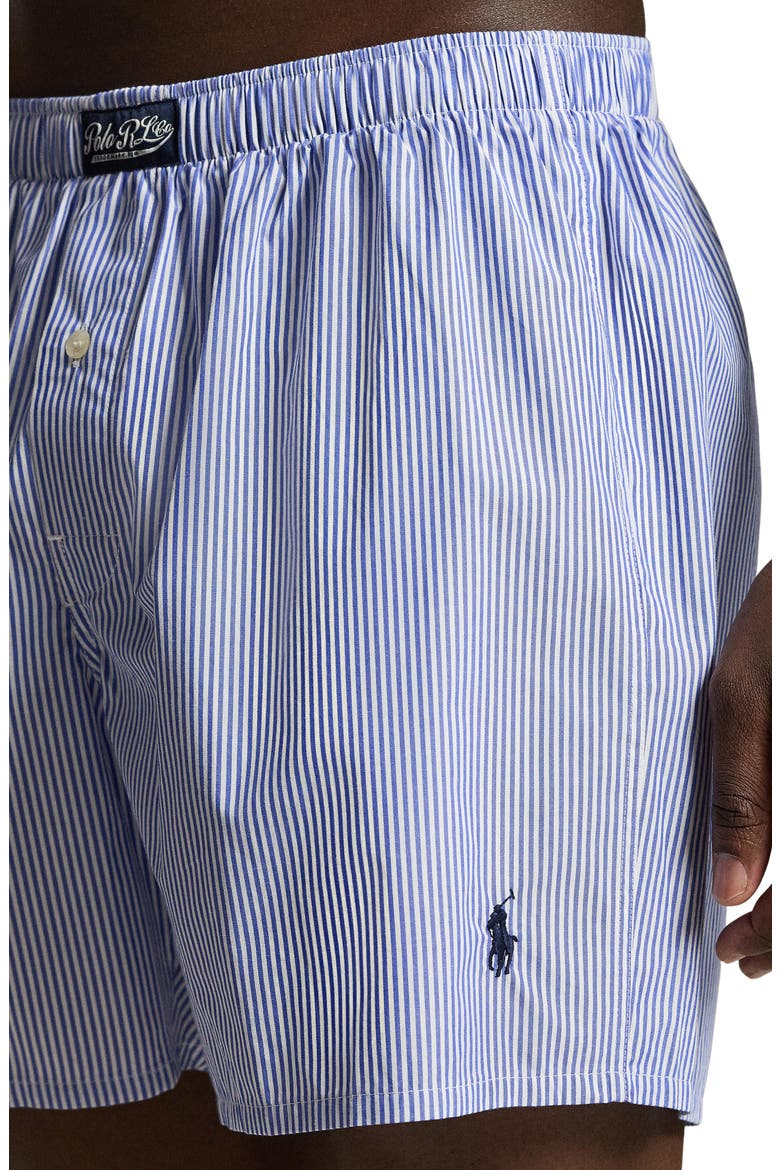 Woven Cotton Boxers, Alternate, color, BLUE STRIPE