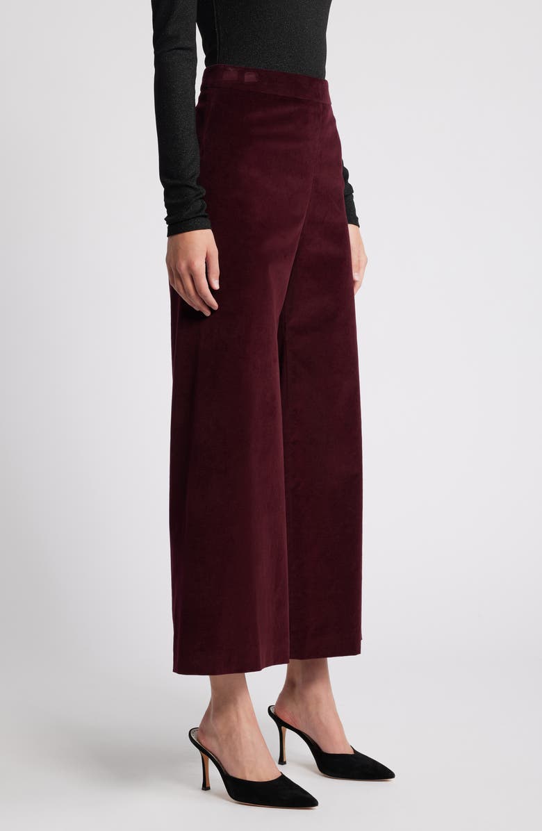 FRAME Velvet Crop Wide Leg Pants, Alternate, color, Wine