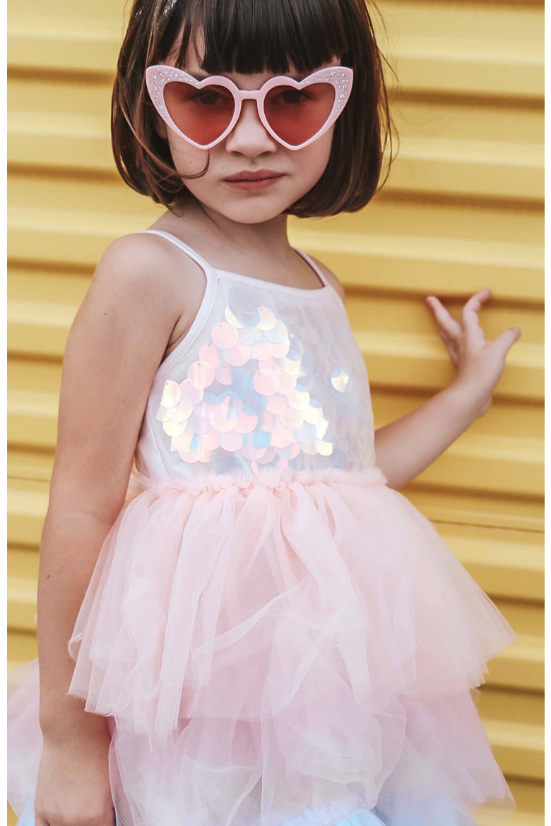 Paillette Ombre Tutu Dress, Alternate, color, Multicolor