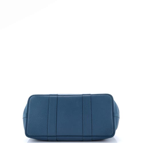 Pre-owned Hermes Hermes Garden Party Tote Leather With Printed Interior 36 In Blue