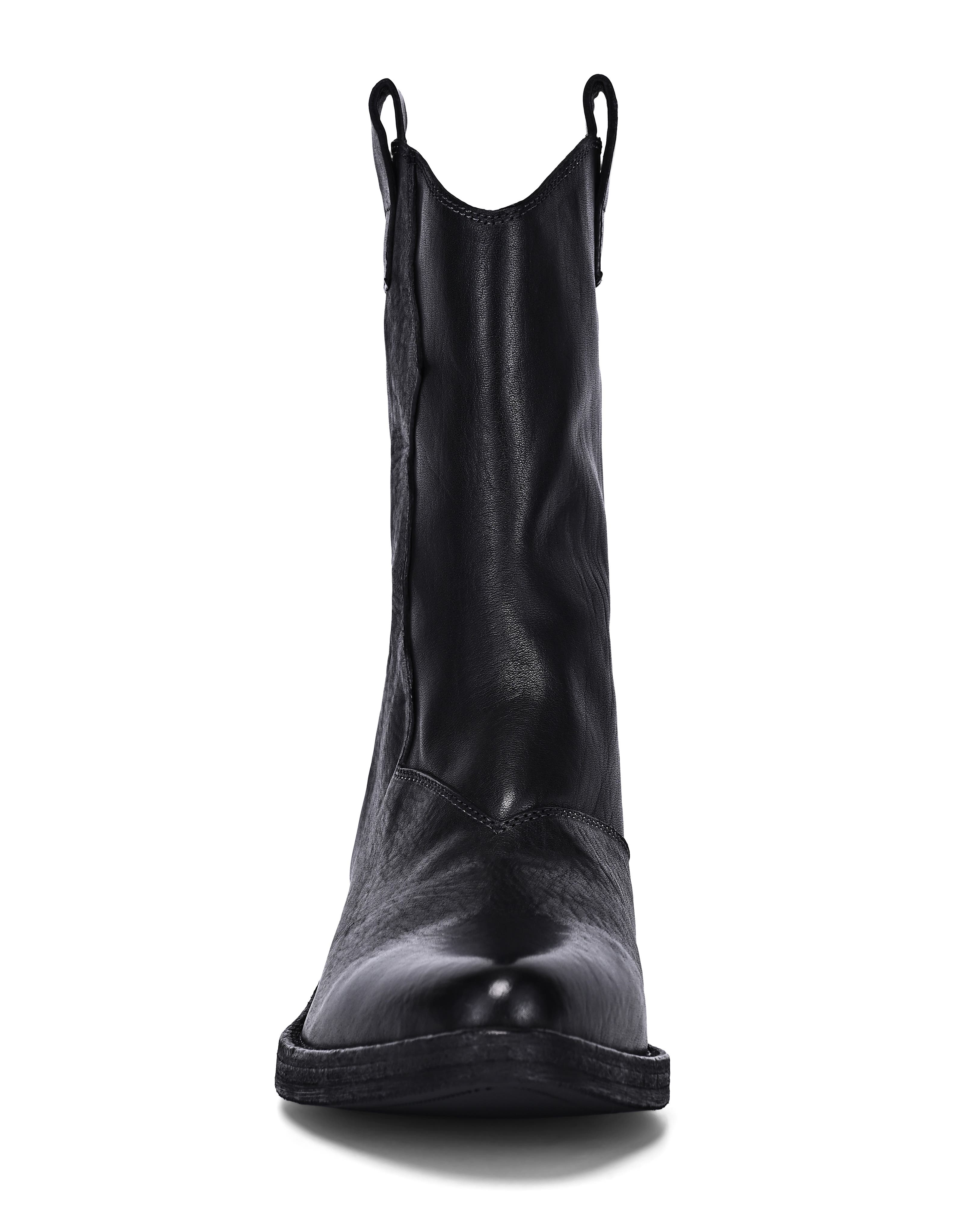 OLD TREND Vintage Genuine Leather Western Inspired Mid Shaft Boot, Alternate, color, Black