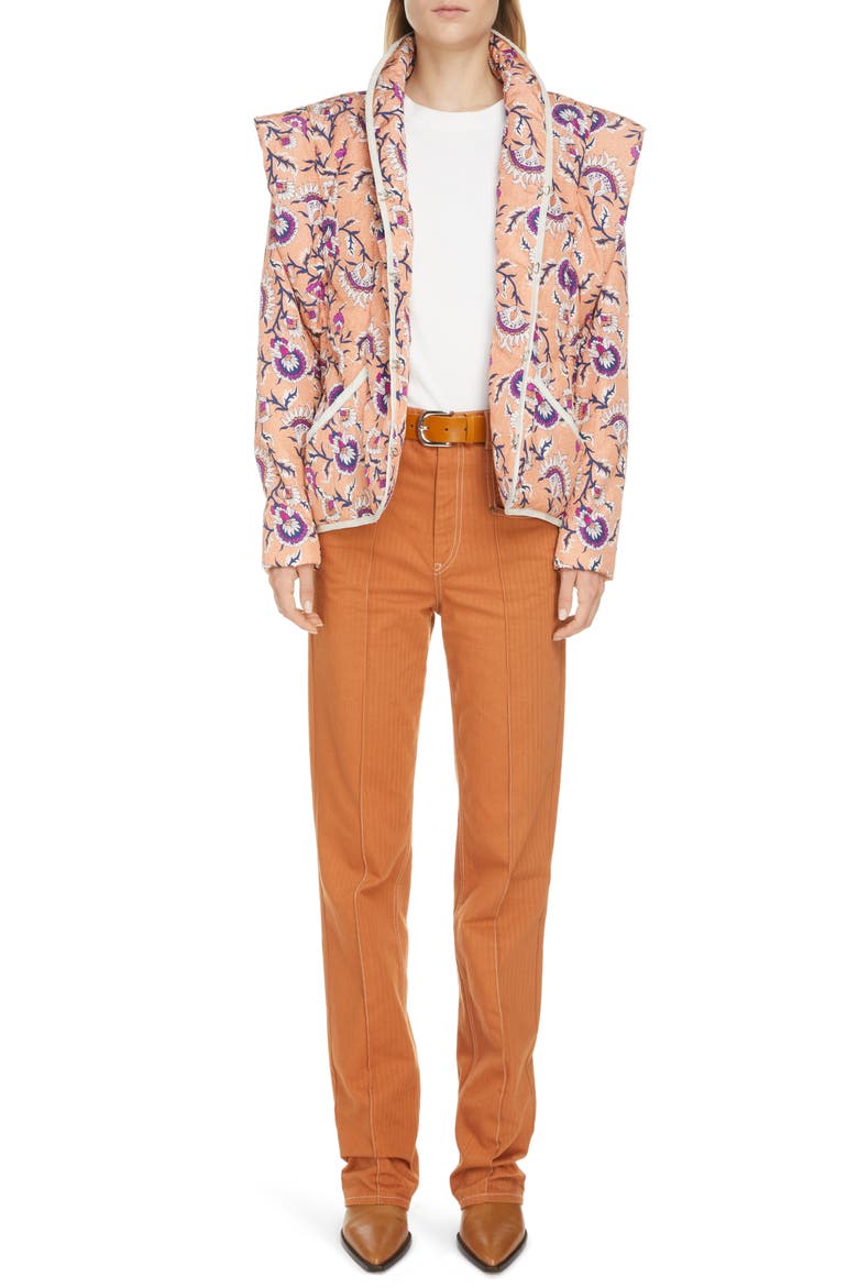 Lirokae Herringbone Straight Leg Jeans, Alternate, color, TERRACOTTA