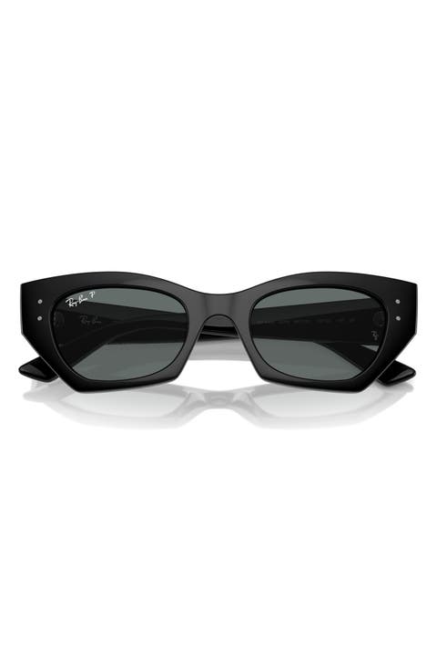 Zena 49mm Polarized Small Geometric Sunglasses