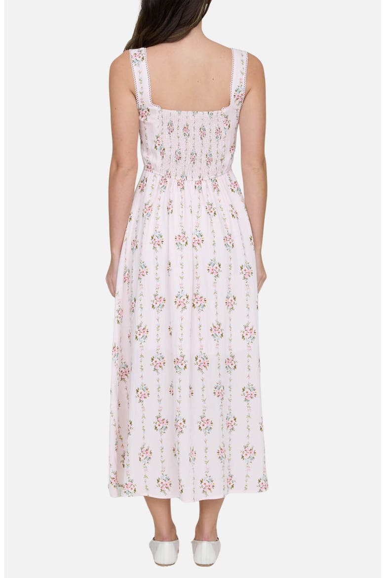 Lace Trim Corset Fit & Flare Dress, Alternate, color, LIGHT PEACH MULTI