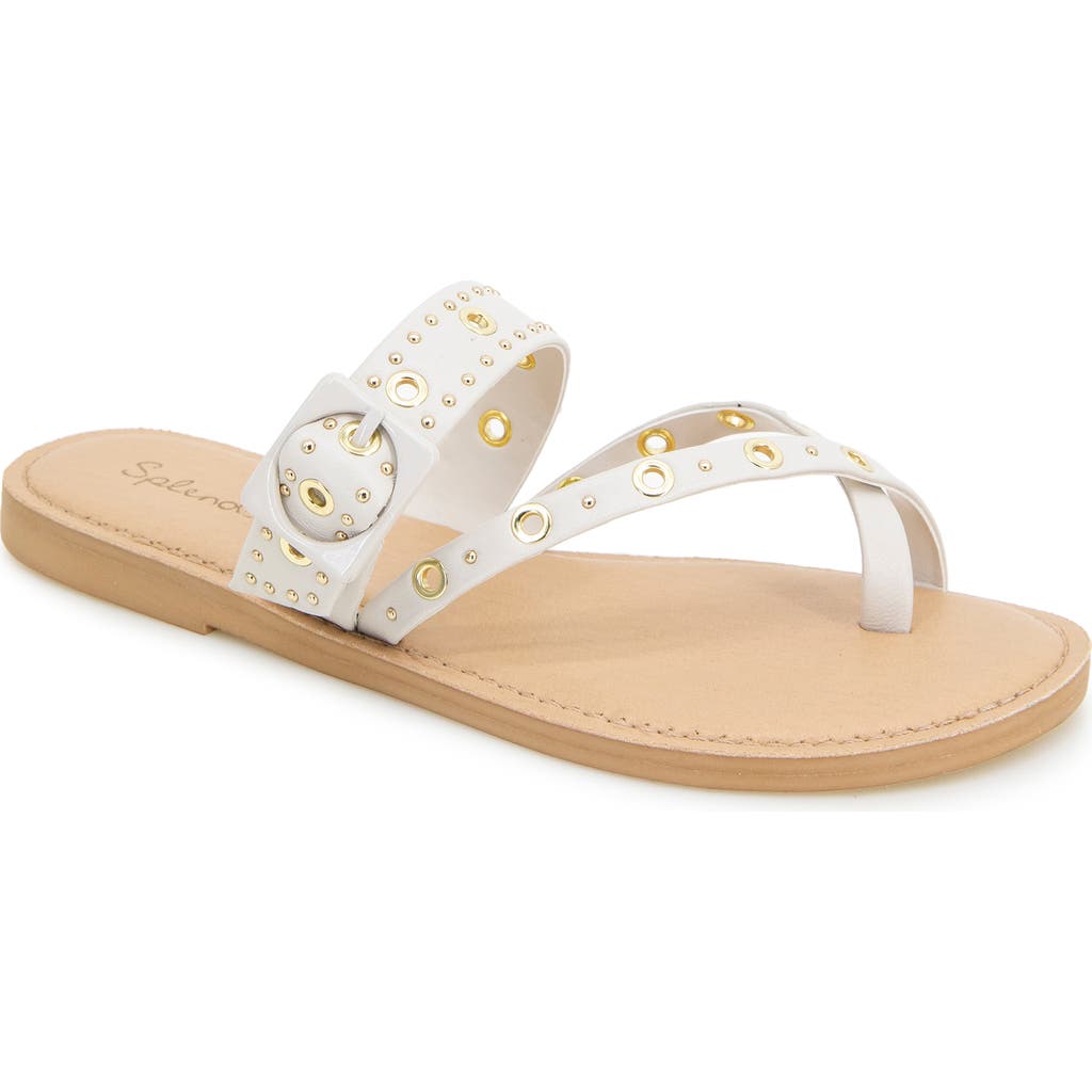 Splendid Sutton Stud Slide Sandal In White Sand