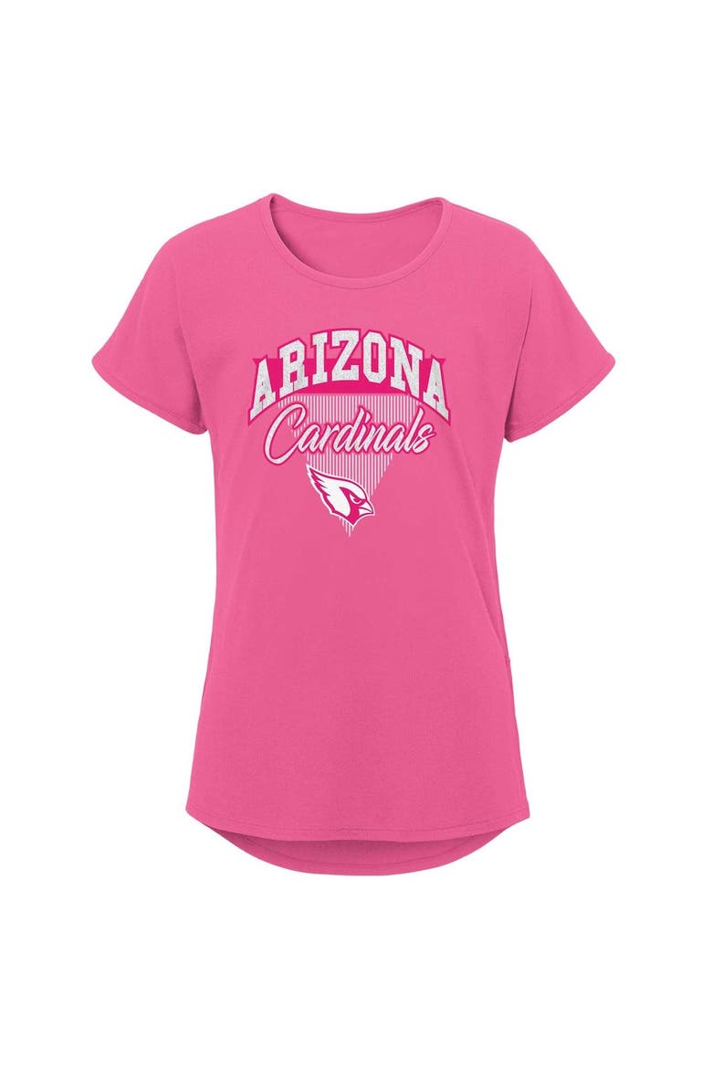 Girls Youth Pink Arizona Cardinals Playtime Dolman T-Shirt, Main, color, Pink