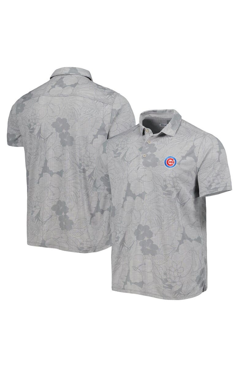 Tommy Bahama Men's Tommy Bahama Gray Chicago Cubs Blooms Polo, Main, color, Gray