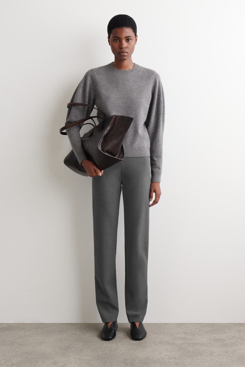 Slim Straight-Leg Pants, Main, color, GRAY