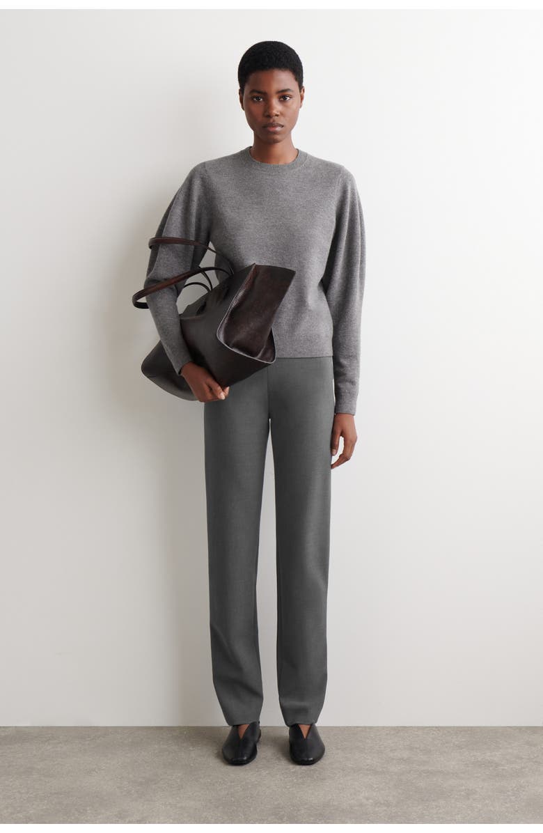 COS Slim Straight-Leg Pants, Main, color, Gray