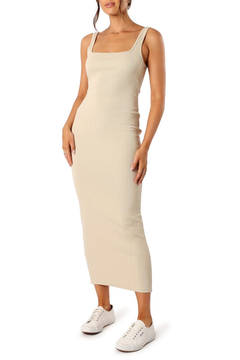 Cynthia Ribbed Maxi Tank Dress, Main, color, CREAM