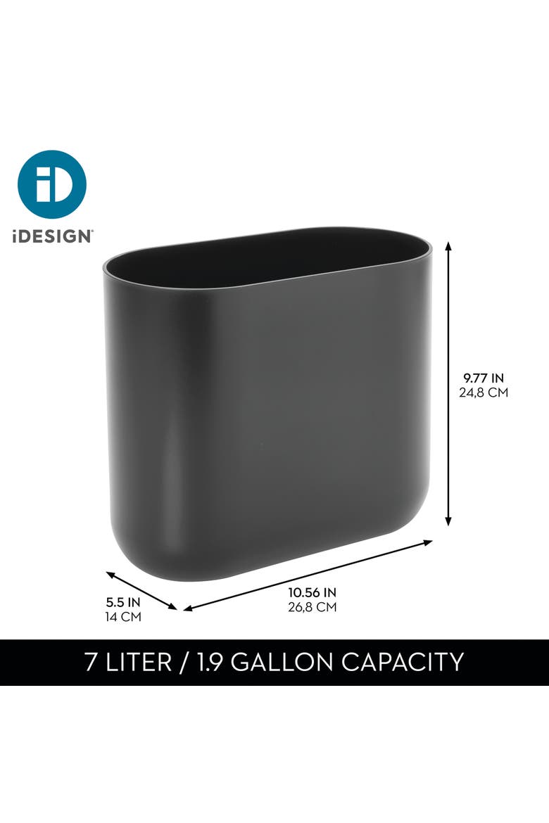 Slim Plastic Bathroom Trash Can 2-Pack, Alternate, color, Grey
