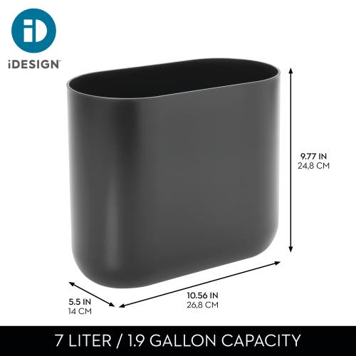 Idesign Slim Plastic Bathroom Trash Can 2-pack In Gray
