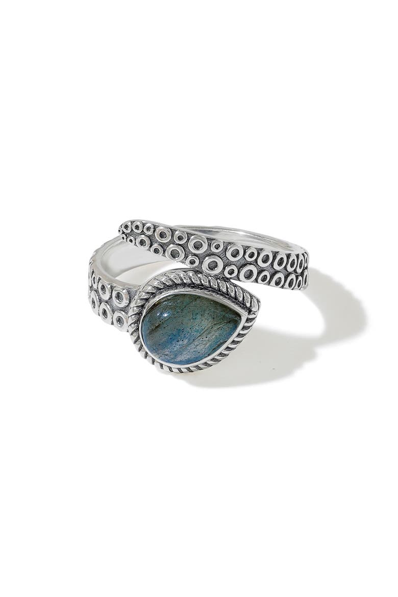 Labradorite Teardrop Bypass Ring, Alternate, color, BLUE